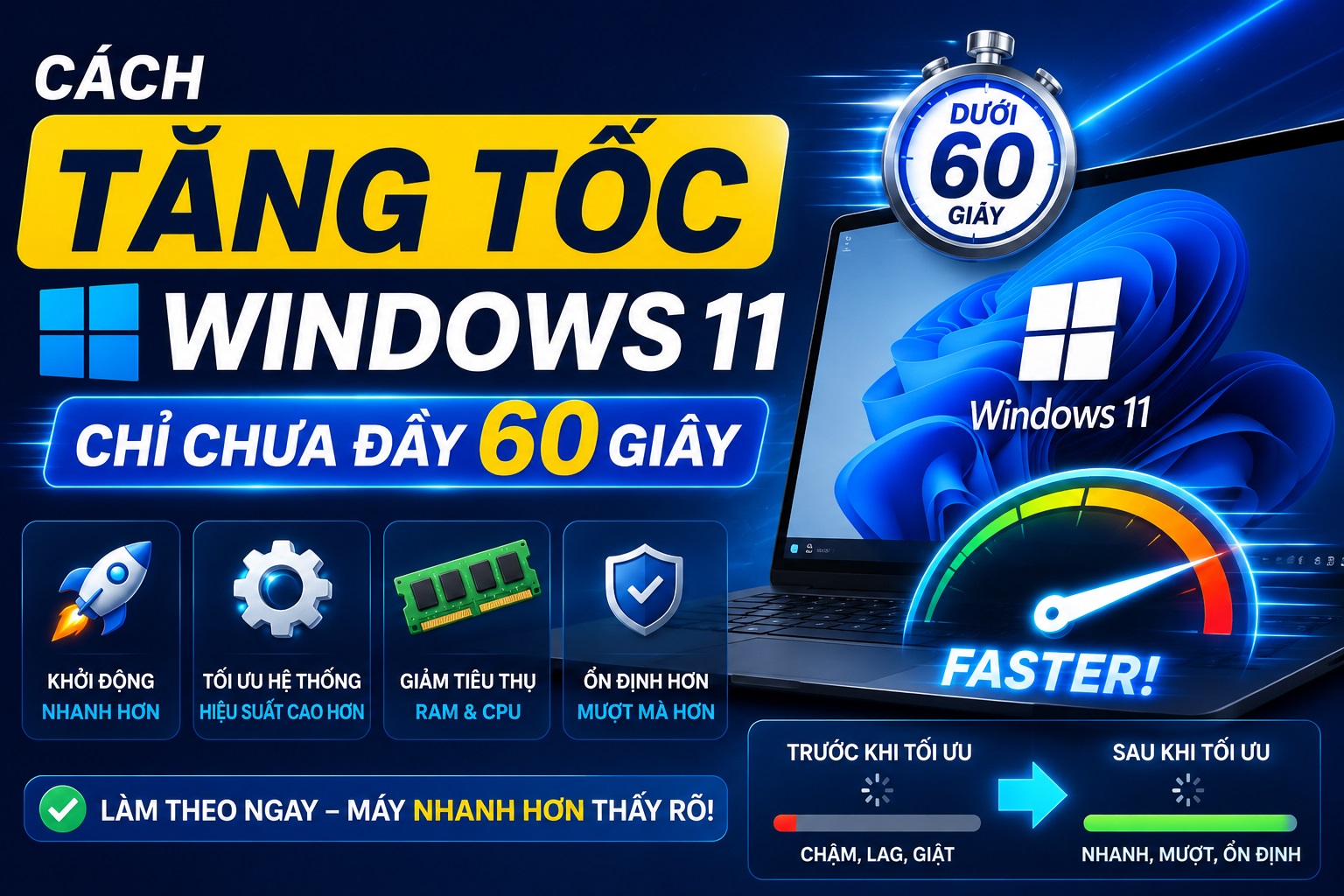 Cách tăng tốc Windows 11 chỉ chưa đầy 60 giây