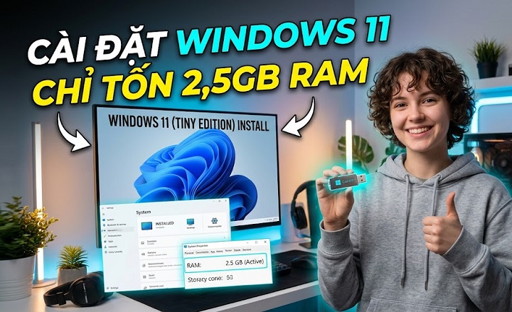 Cách cài đặt Windows 11 chỉ tốn 2,5GB RAM