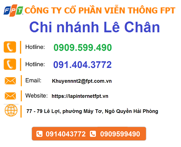 Lắp đặt mạng FPT quận Lê Chân thành phố Hải Phòng