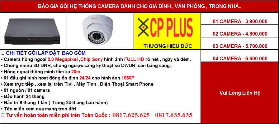 Báo giá lắp đặt camera CP Plus ở Bến Lức