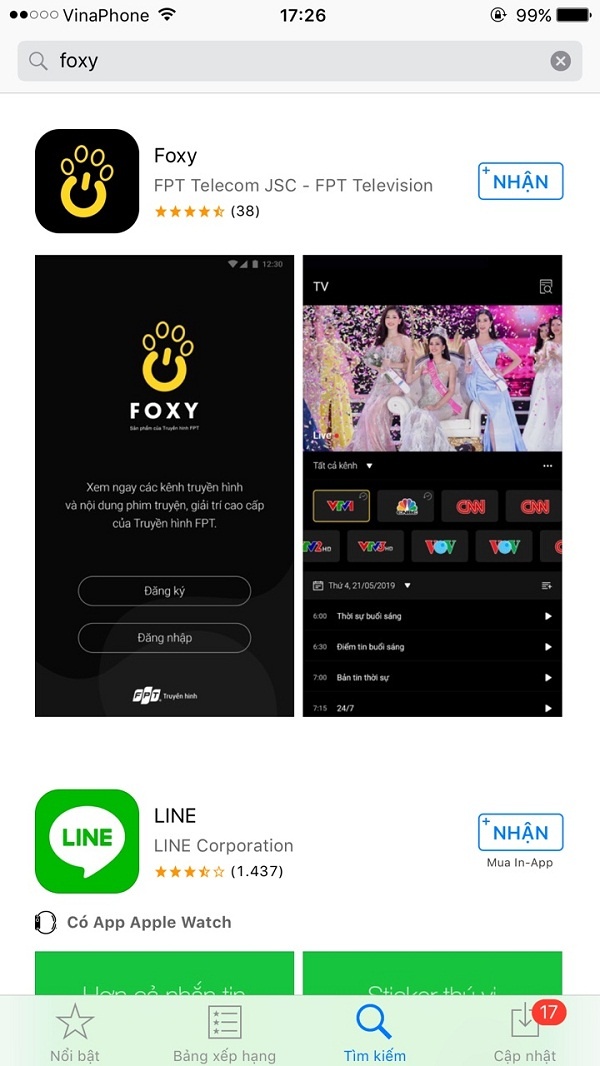 Link tải phần mềm Foxy trên điện thoại IOS