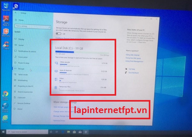 Giải phóng bộ nhớ ổ cứng máy tính trên Windows 10
